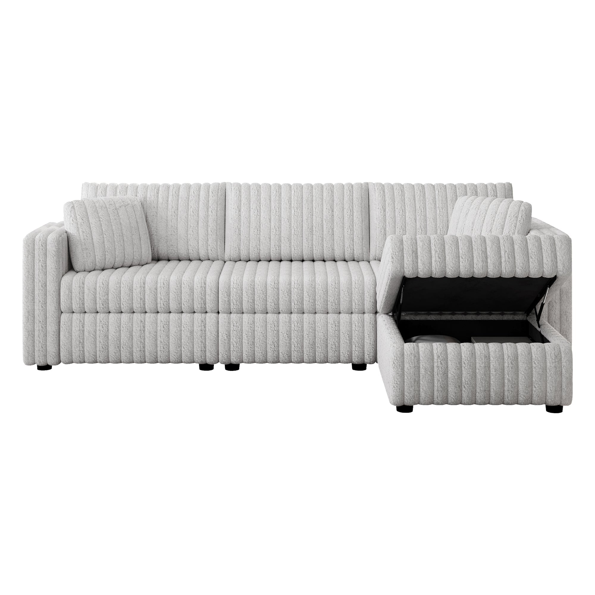 106.3" Soft 3-Person Sofa with Ottoman