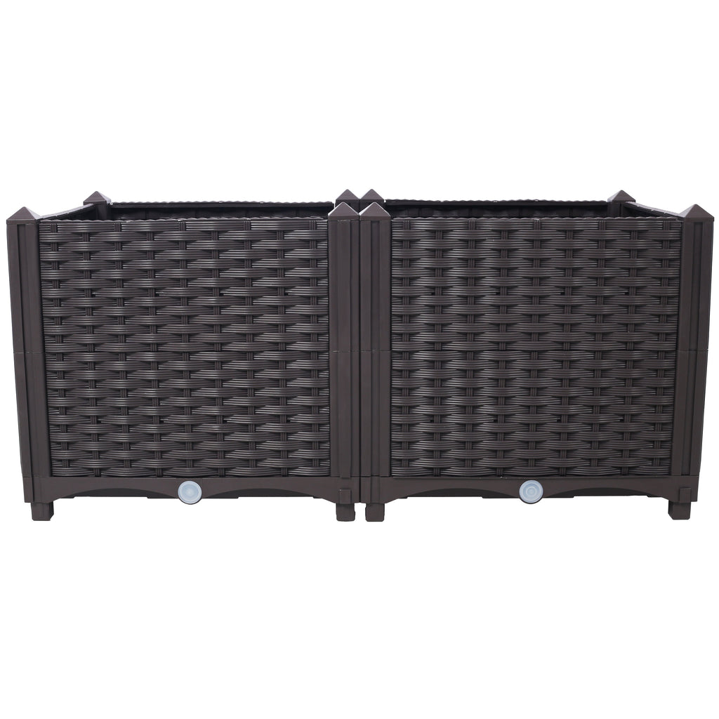 Deep Raised Garden Bed Plastic Planter Boxes