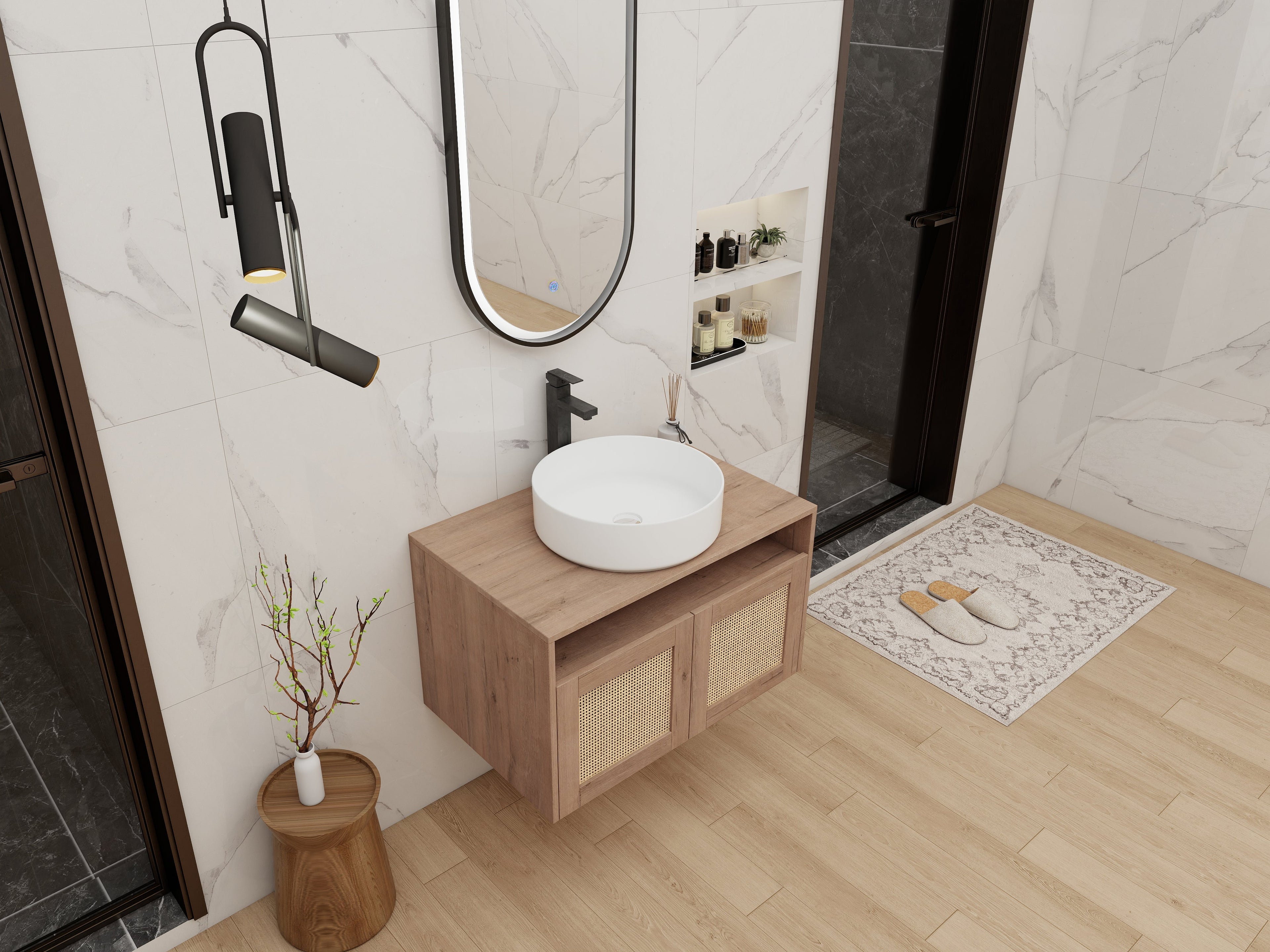 30" Bathroom Vanity with Ceramic Art Sink