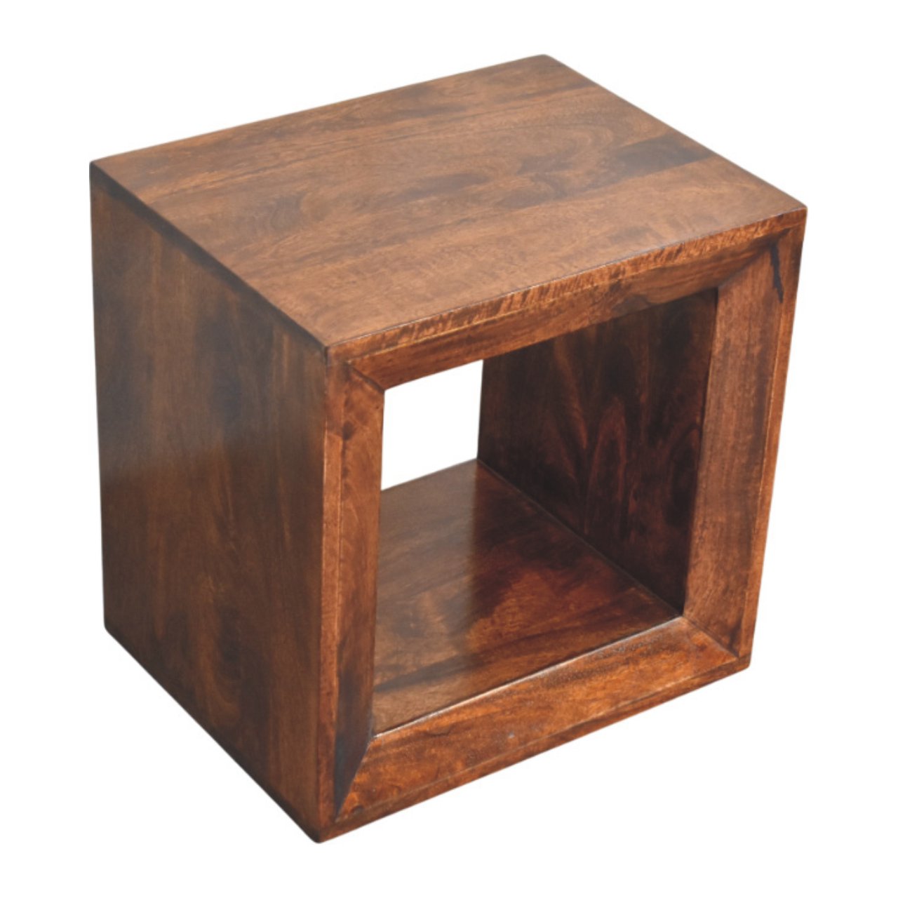 Solid Wood Solis California Side Table, Open Storage