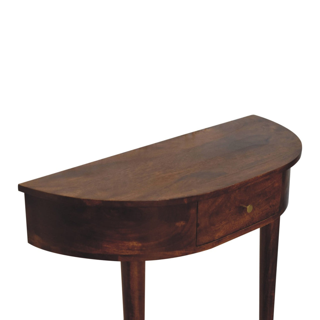 Solid Wood Backless Mounted Console, 1-Drawer, Chestnut