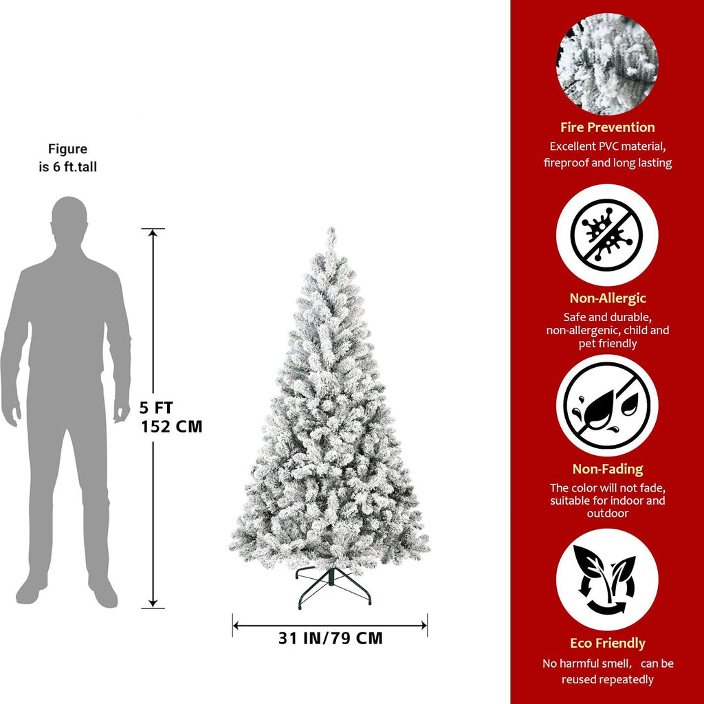 4FT Flocked Christmas Tree with 233 Tips