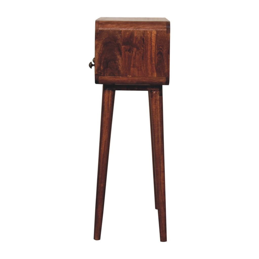 Solid Wood Mini Curved Honey Console Table