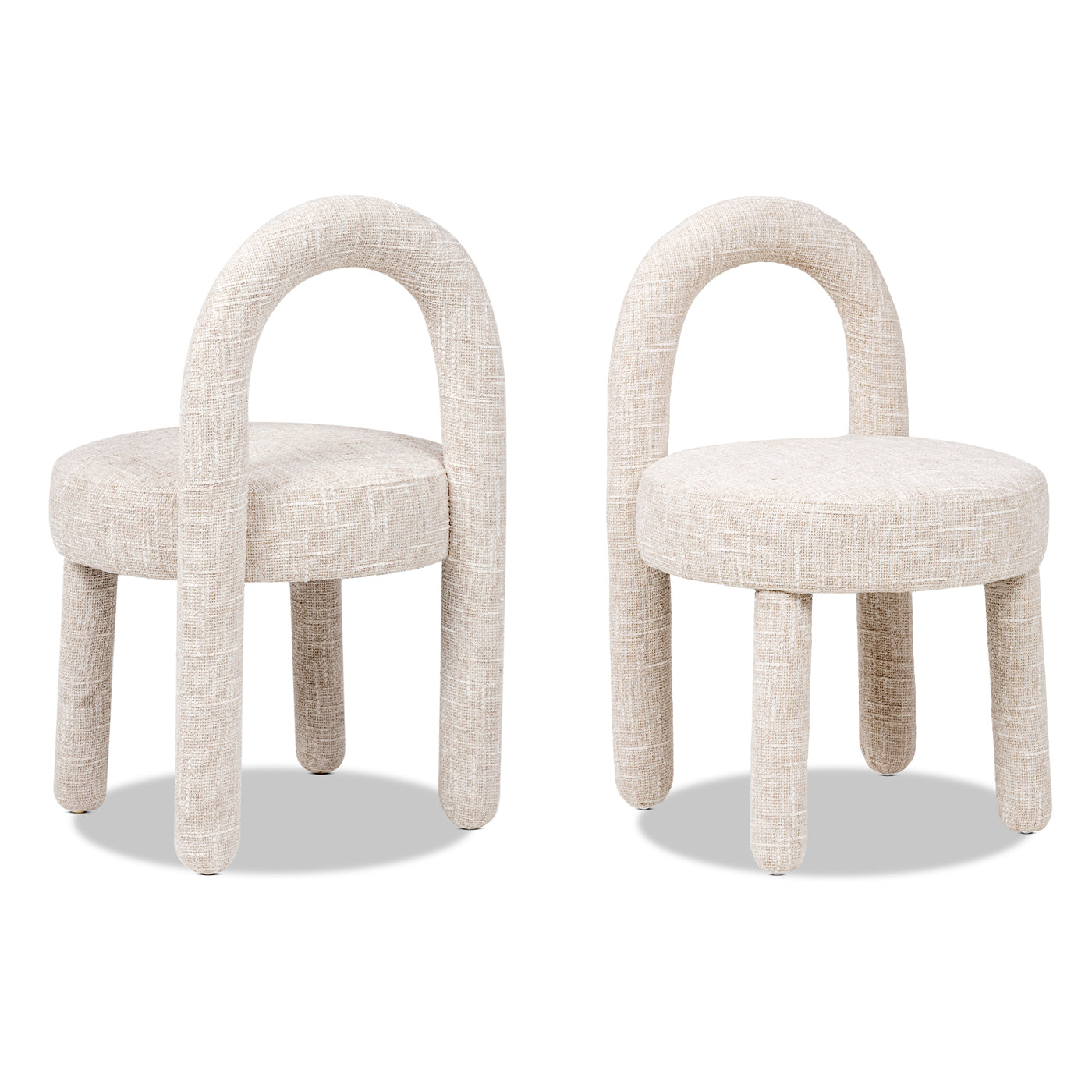 Penny Round Arched Fully Upholstered Dining Side Chair, Set of 2