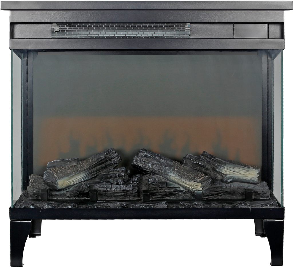 24 Inch Three-Sided Glass Electric Fireplace