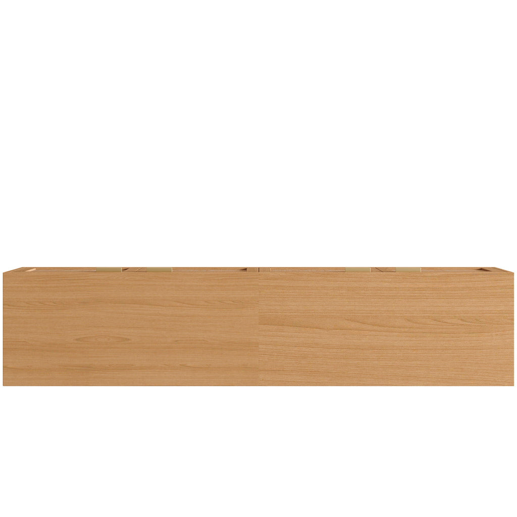 TV Stand With Storage & Cable Holes - Natural Wood