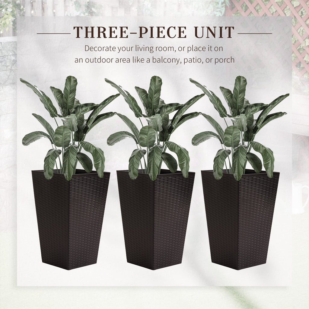 Outsunny Set of 3 Tall Planters