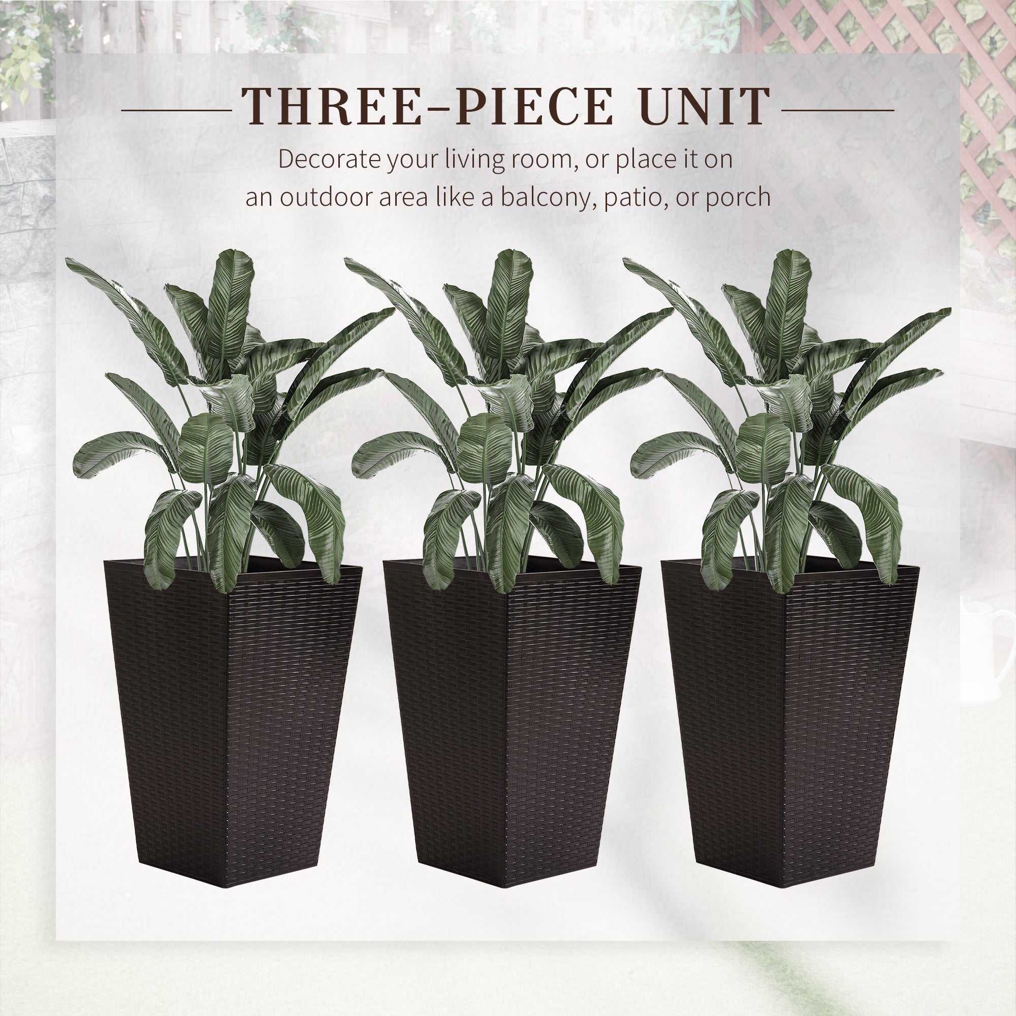 Outsunny Set of 3 Tall Planters