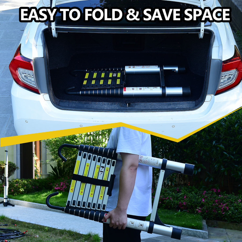 8.5FT Telescopic Ladder - Aluminum Alloy Multi-Purpose Ladder
