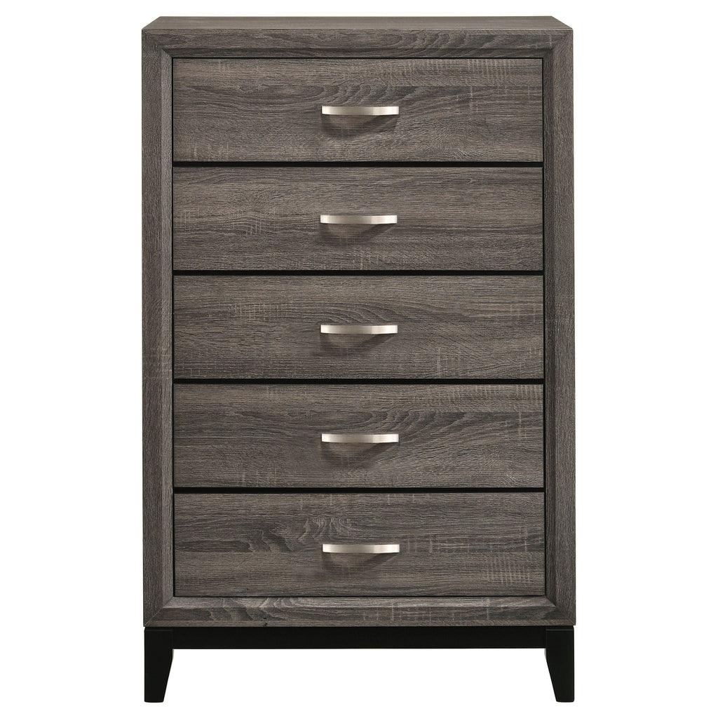 Gregory - 5 Drawer Chest - Smoke Gray