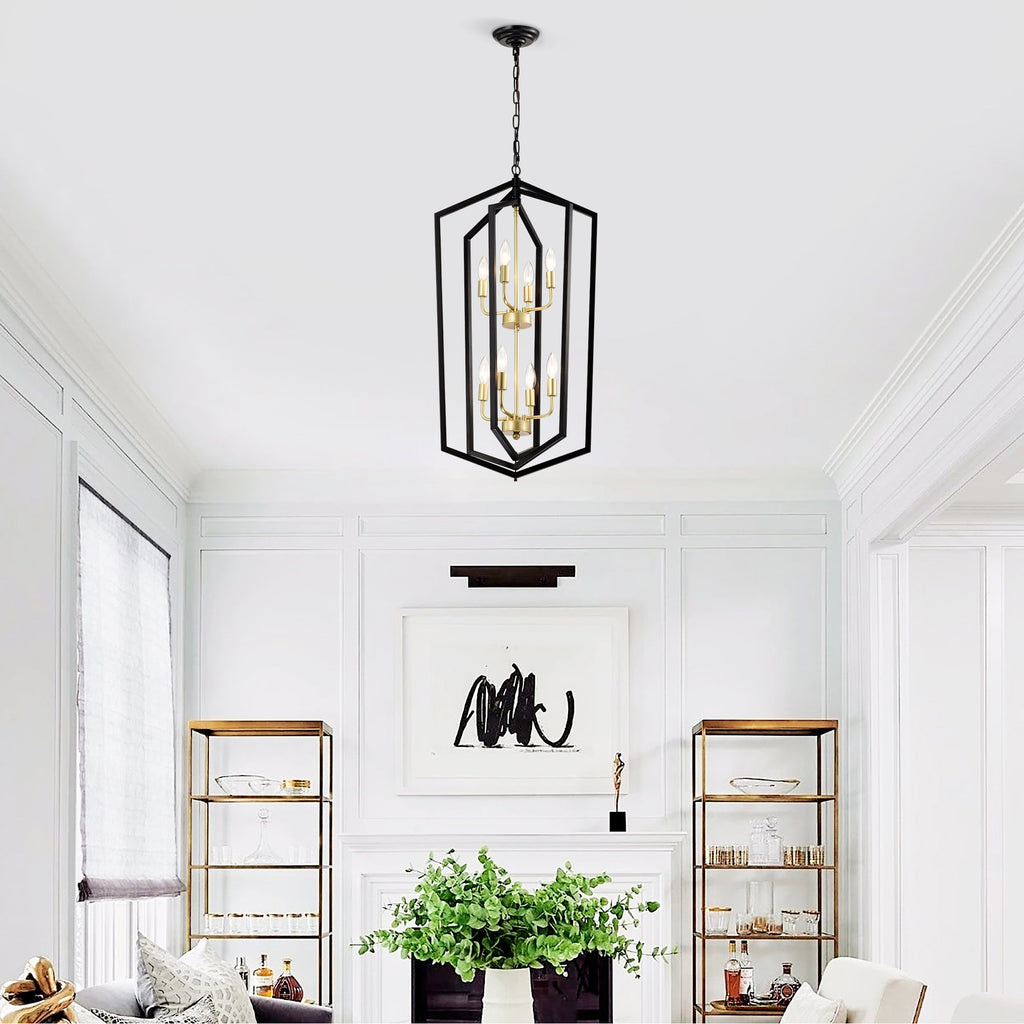 8-Light Lantern Tired Farmhouse Ceiling Hanging Light