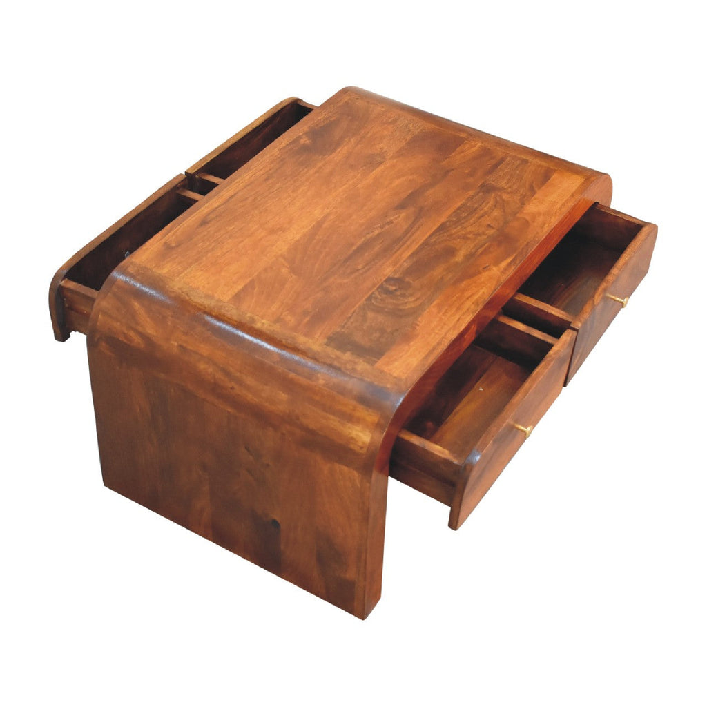 Solid Wood Darcy Coffee Table, 2-Drawers, Chestnut