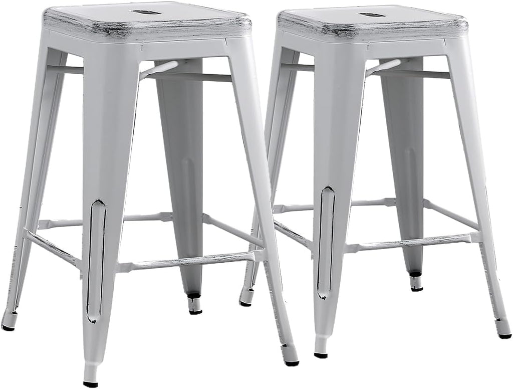 Backless Modern Industrial Bar Stools (Set of 2)