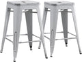 Backless Modern Industrial Bar Stools (Set of 2)
