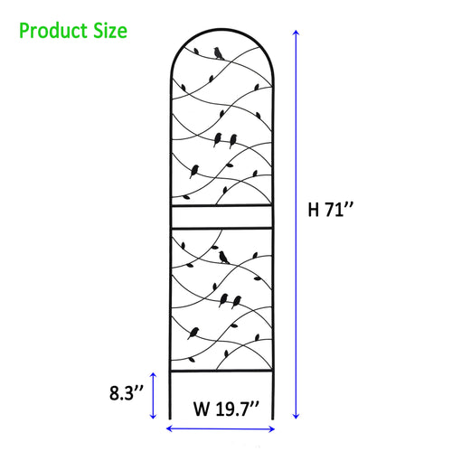 2 Pack Metal Garden Trellis 71" x 19.7" Rustproof Outdoor Plant Support