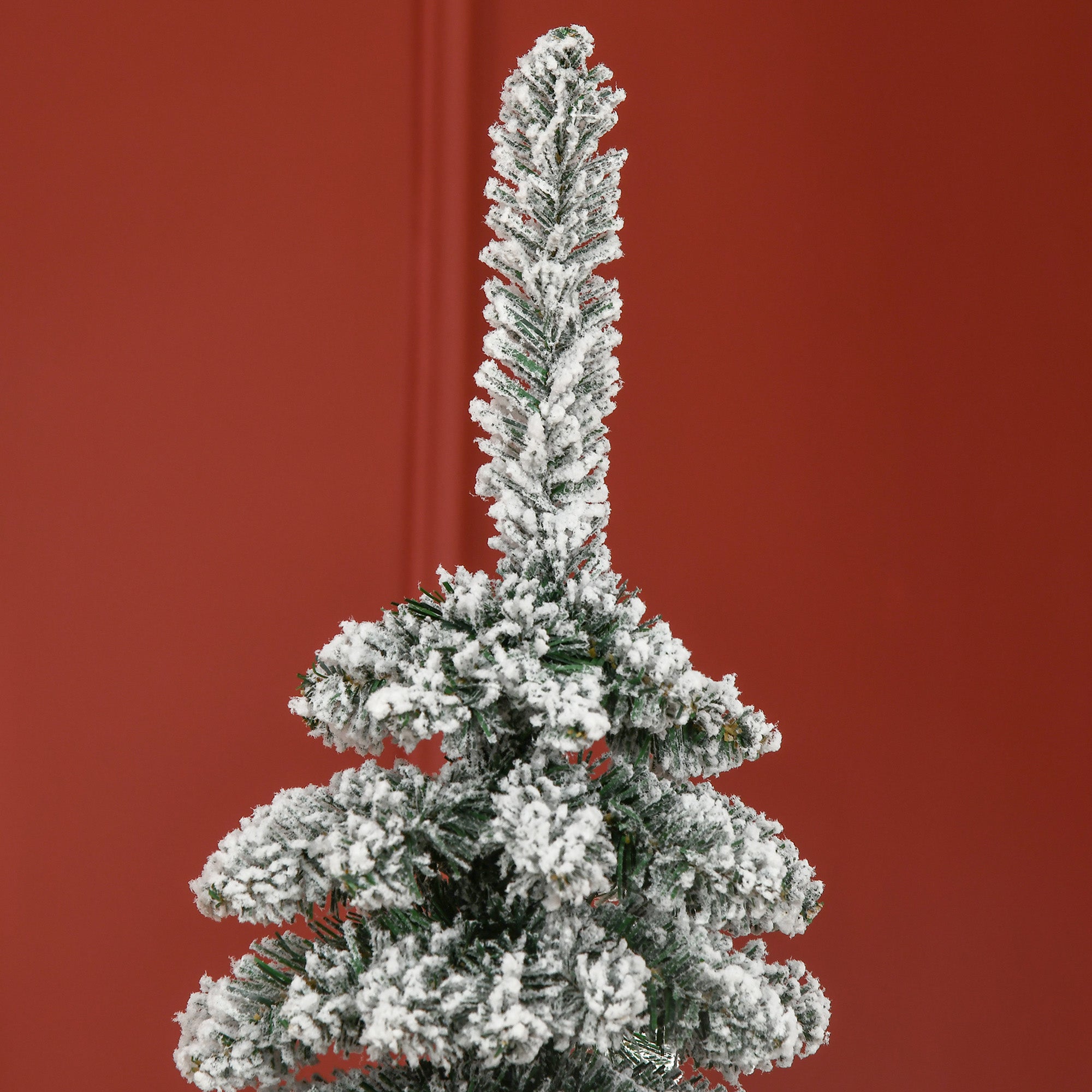 HOMCOM 6' Tall Unlit Snow Flocked Artificial Christmas Tree
