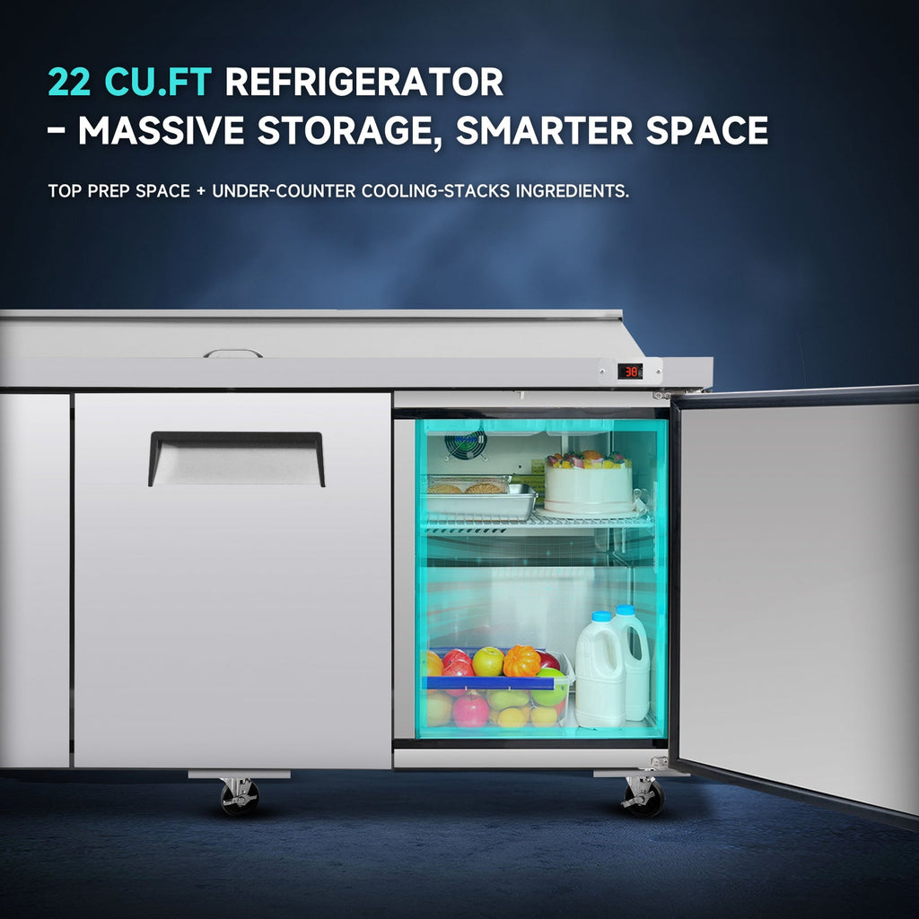 Orikool 72 IN Commercial Refrigerators Sandwich & Salad Prep Table