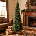 Slim Pine Needles Xmas Tree - 7.5 Foot Pencil Christmas Tree