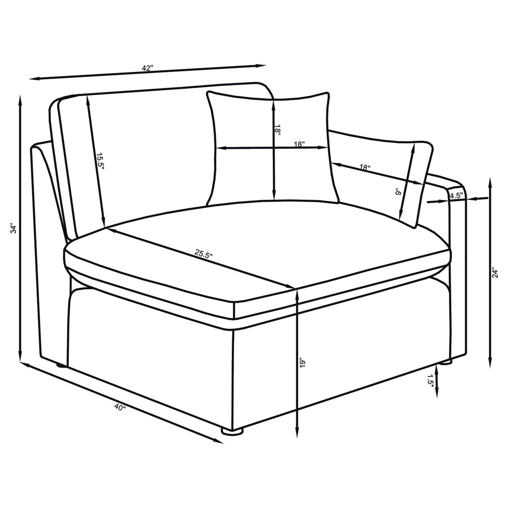 Greeley - 6 Piece Upholstered Modular Sectional Sofa - Ivory