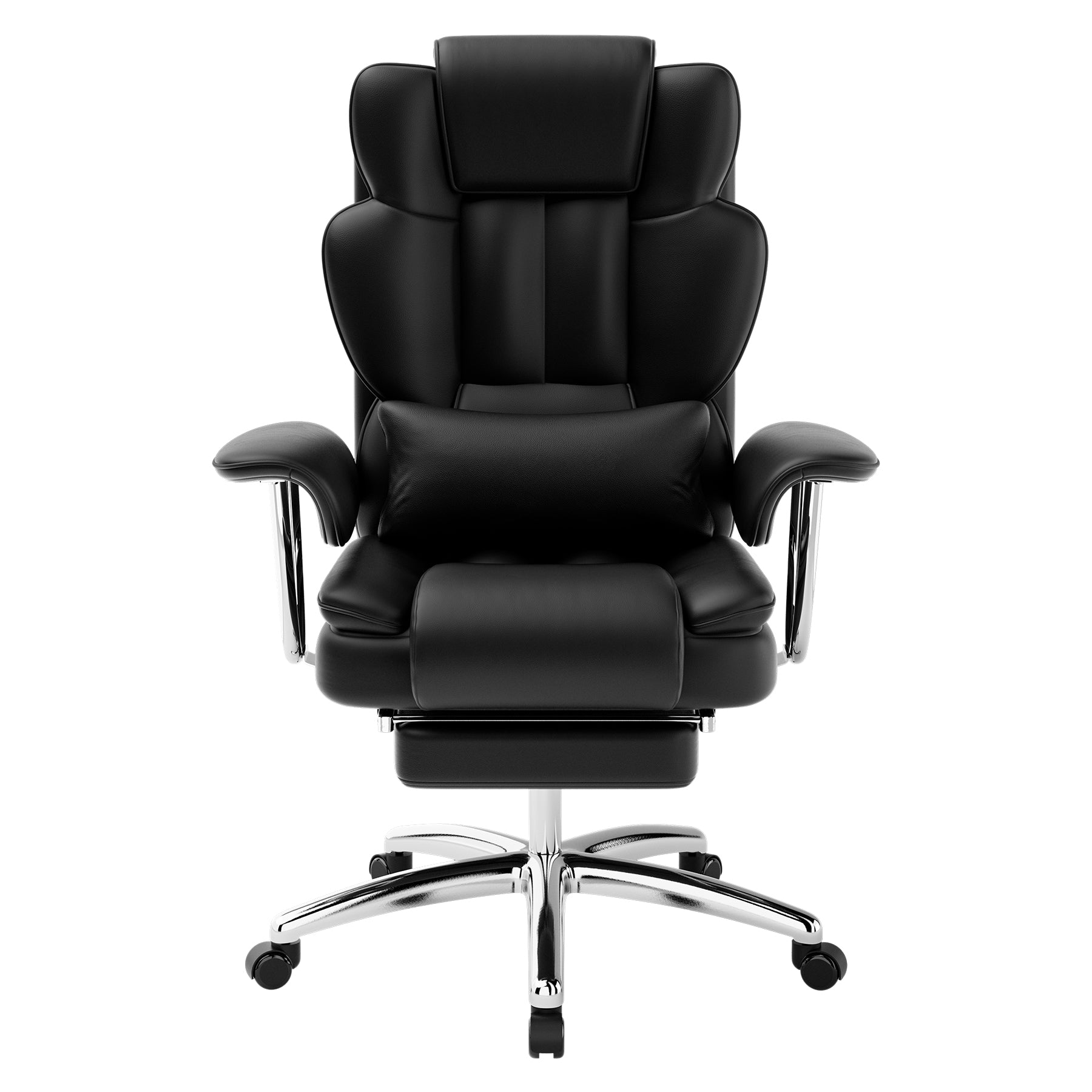 Big and Tall Executive Office Chair with Footrest - Black