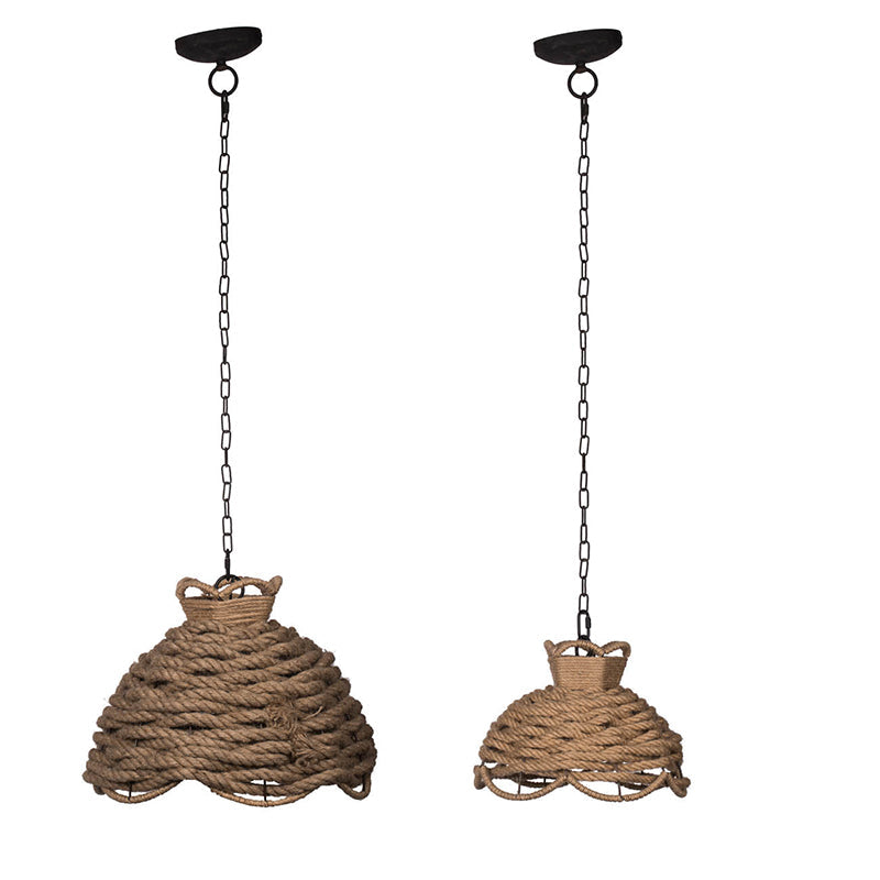 S/2 Rope Woven Chandelier