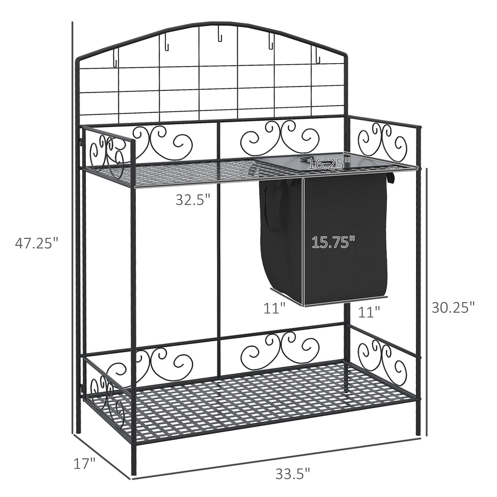 Outsunny Folding Potting Bench Table