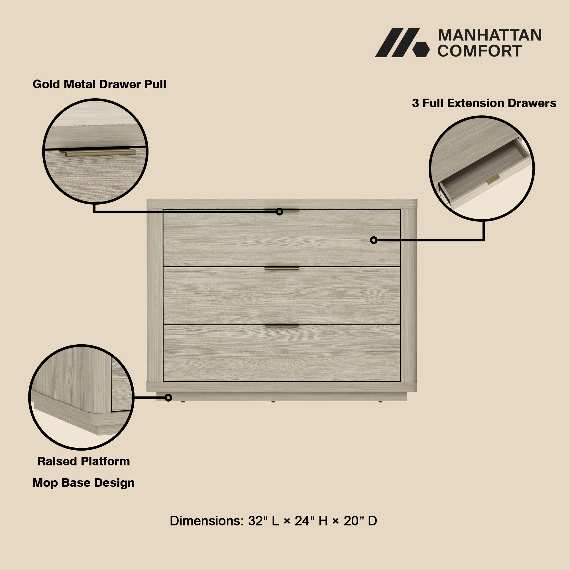 Evelyn 32" Nightstand