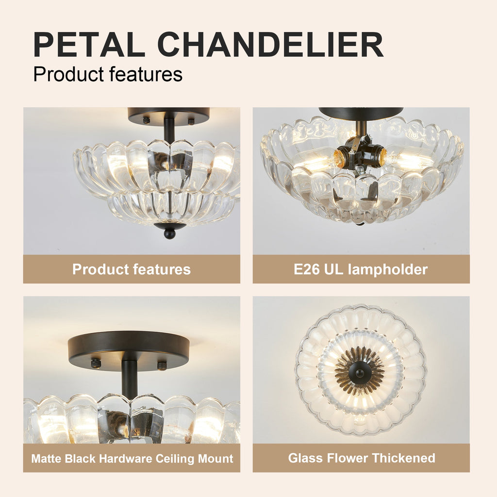 Smoky Semi Flush Mount Ceiling Light