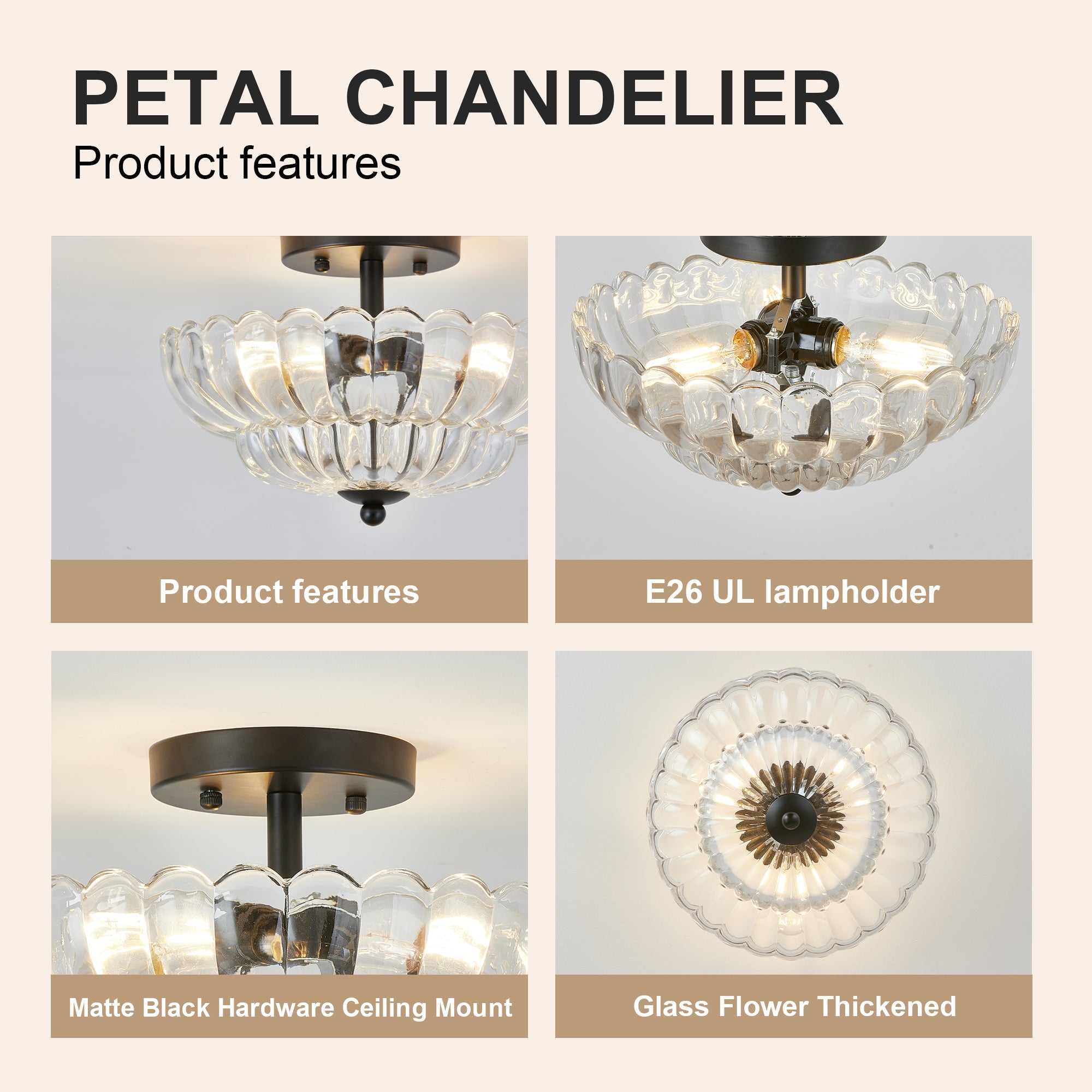 Smoky Semi Flush Mount Ceiling Light