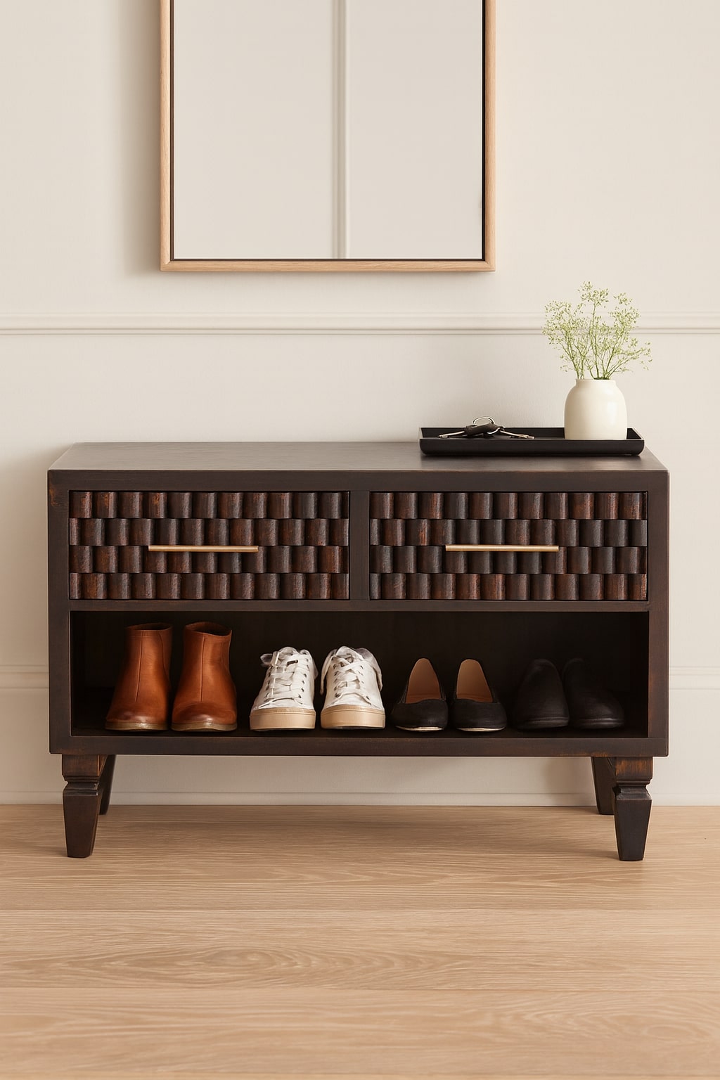 Solid Wood Arno Shoe Storage Unit