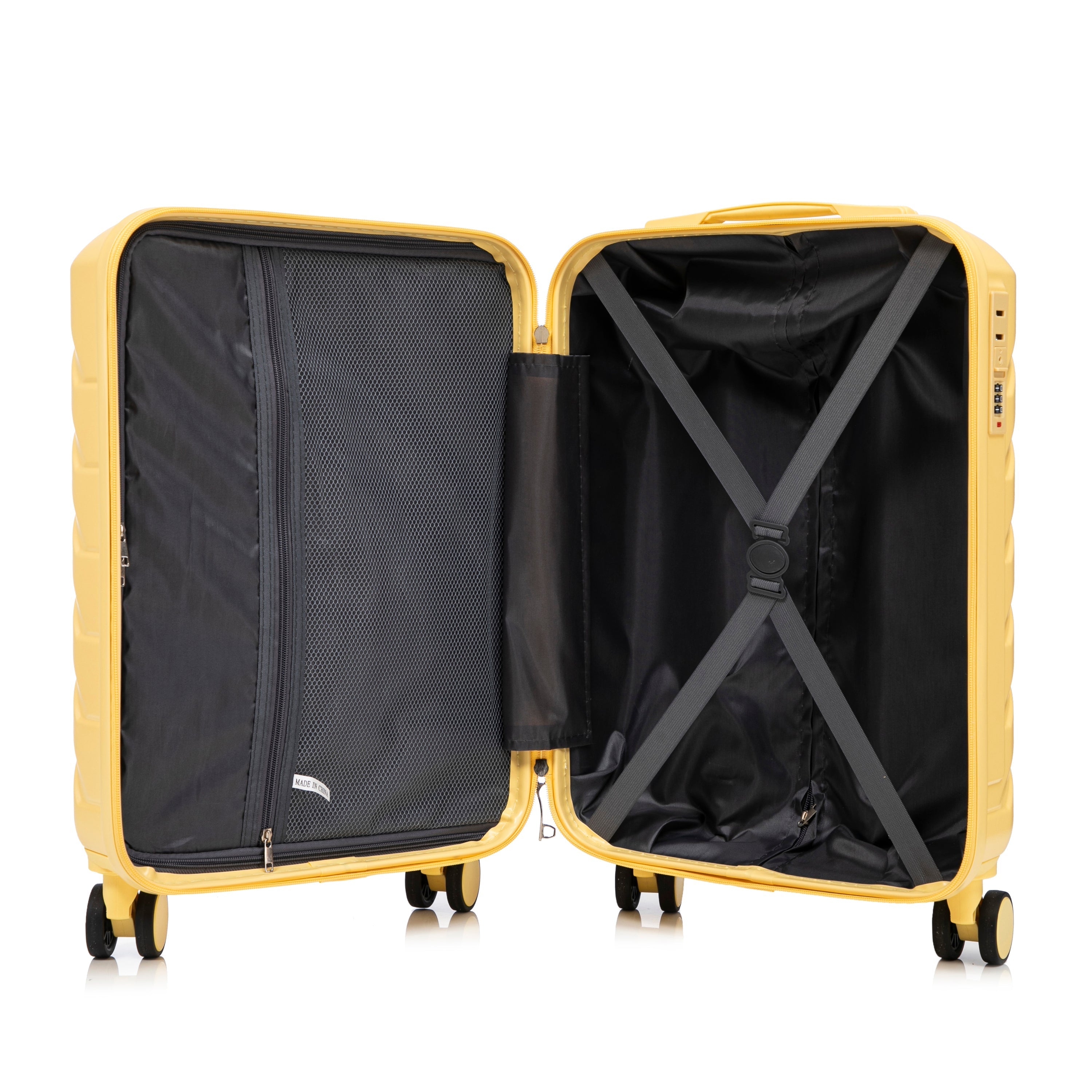 20 Inch ABS Hard Shell Travel Checked Luggage - Yellow