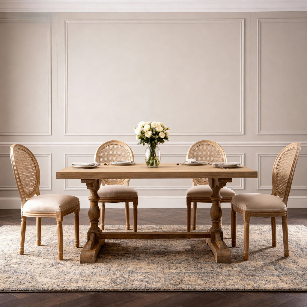 French Style Solid Wood Frame Seating for Dining