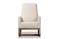 Baxton Studio Yashiya Mid-century Retro Modern Light Beige Fabric Upholstered Rocking Chair