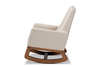 Baxton Studio Yashiya Mid-century Retro Modern Light Beige Fabric Upholstered Rocking Chair