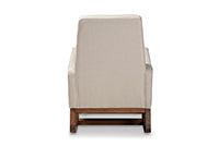 Baxton Studio Yashiya Mid-century Retro Modern Light Beige Fabric Upholstered Rocking Chair