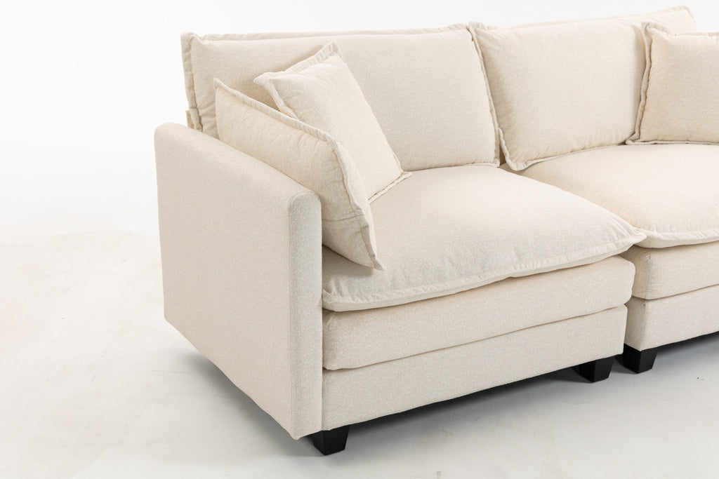 Modern 2-Seats Sectional Sofa with Waist Pillows