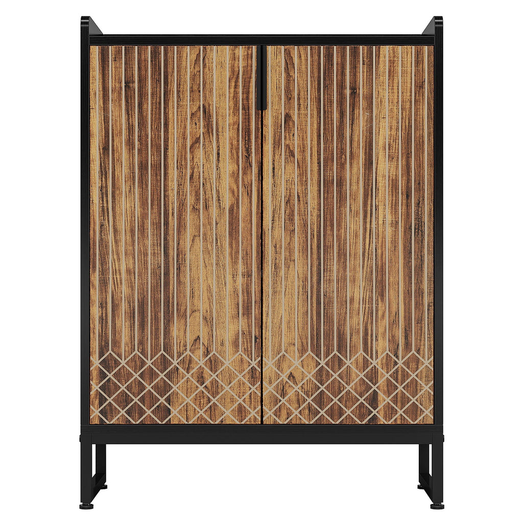 5 Tier Shoe Cabinet With Doors, Compact Entryway Storage Organizer