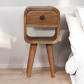 Solid Wood Extra Mini Oak-ish Curve Lower Bedside Table