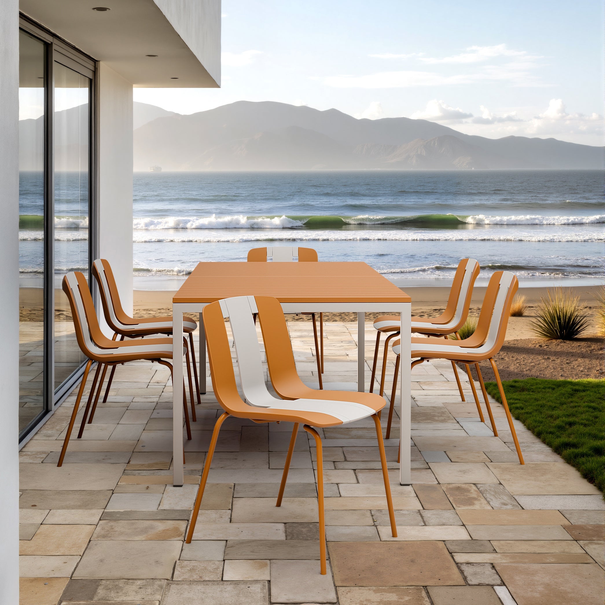 Summer 4-Pack Modern Striped Color Block Chairs