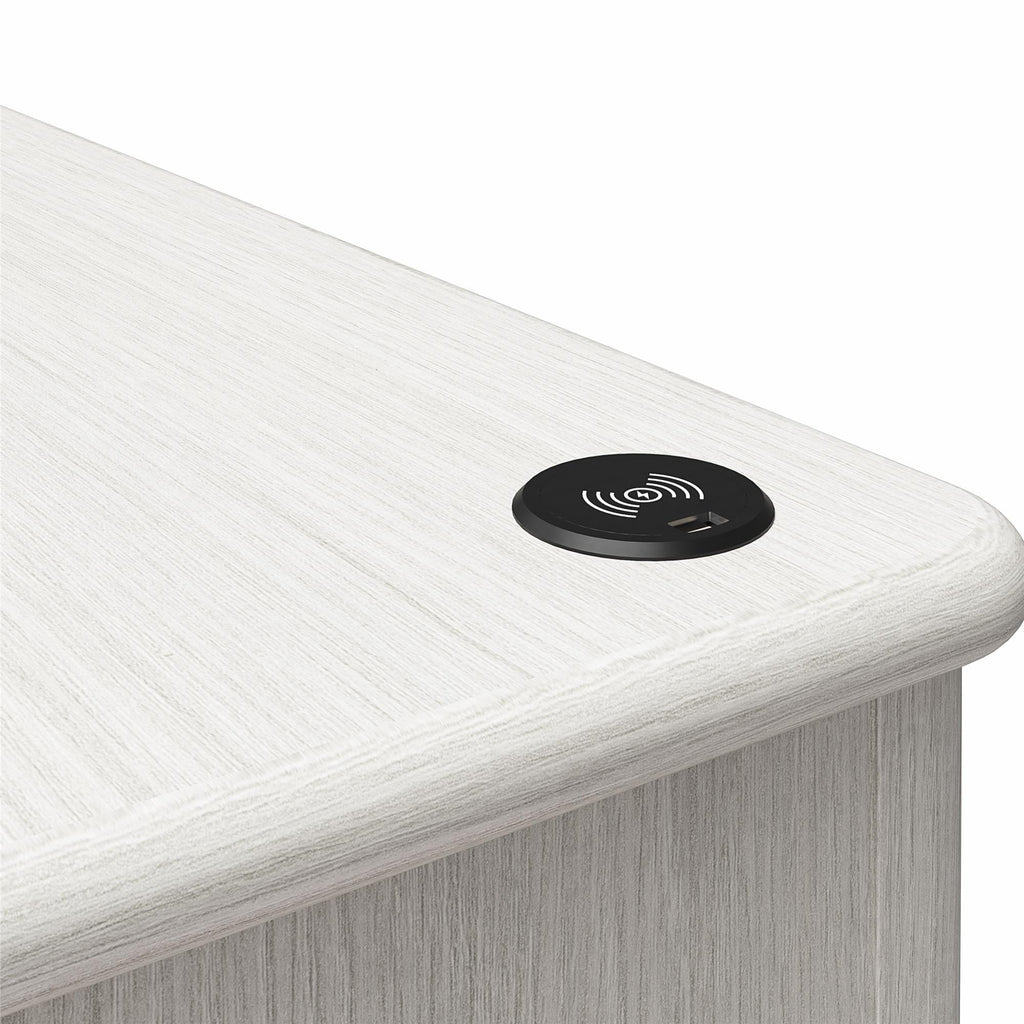 Selena - Double Pedestal Desk - Rustic White