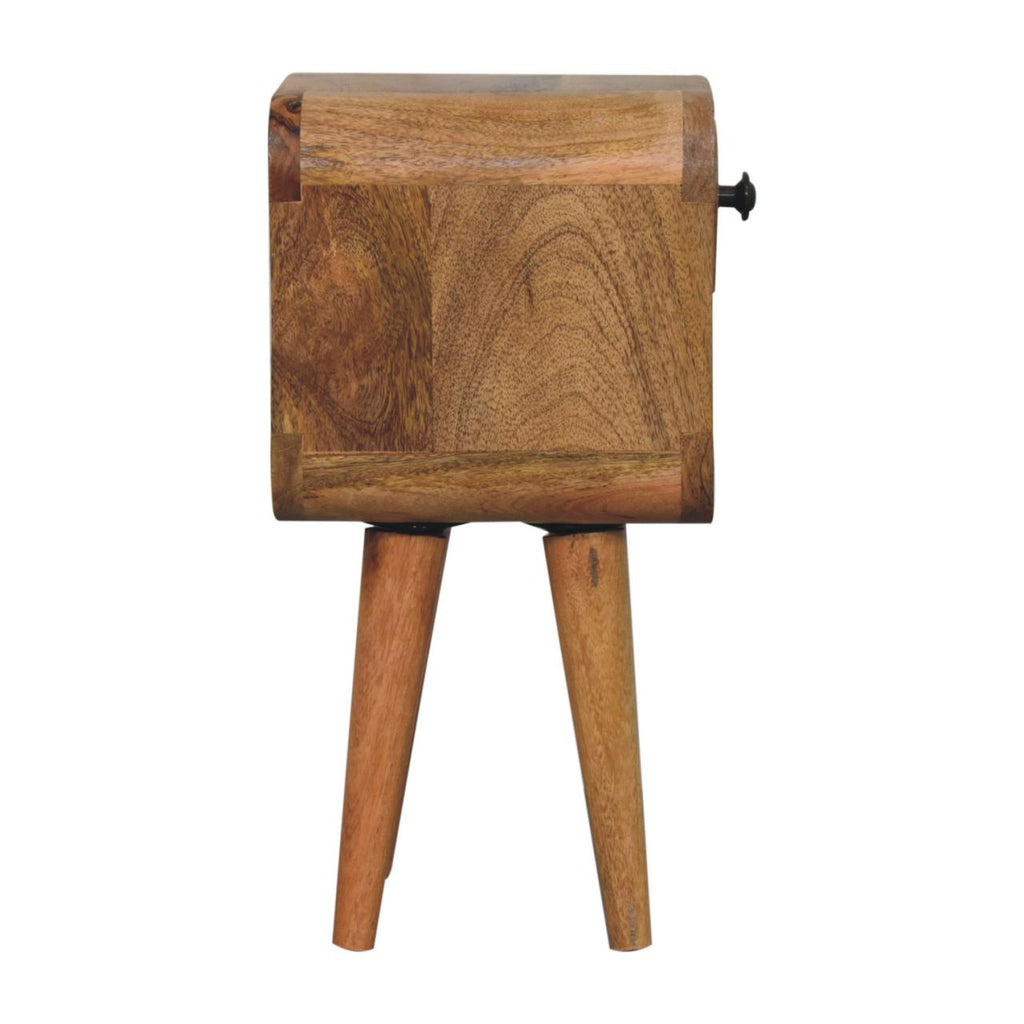 Solid Wood Extra Mini Oak-ish Curve Lower Bedside Table
