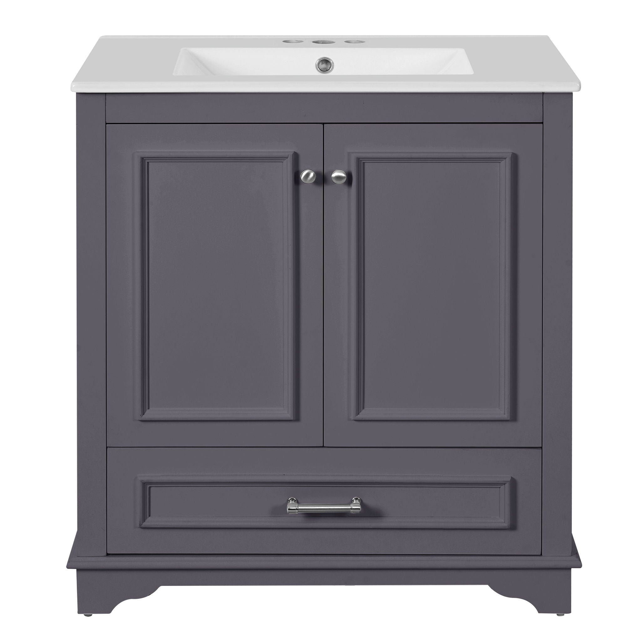 Bathroom Vanity With Sink, Cabinet & 2 Soft Closing Doors & Adjustable Shelf