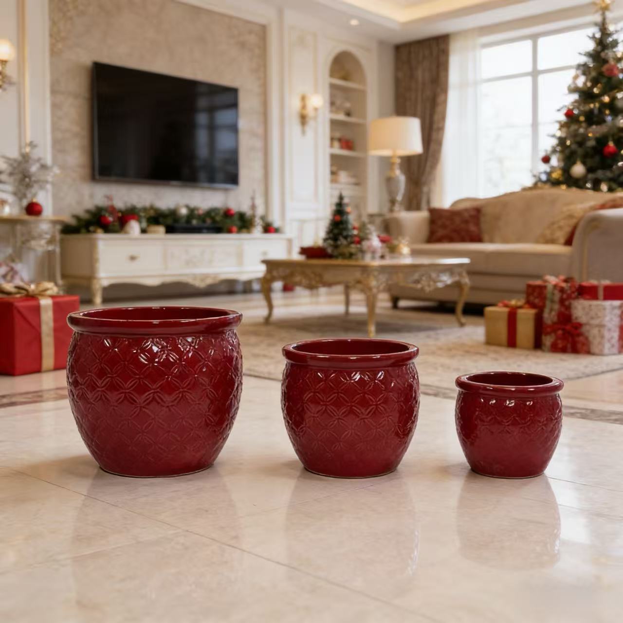 Handmade Ceramic Flower Pot Set of 3