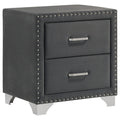 Melody Upholstered 2-drawer Nightstand Grey