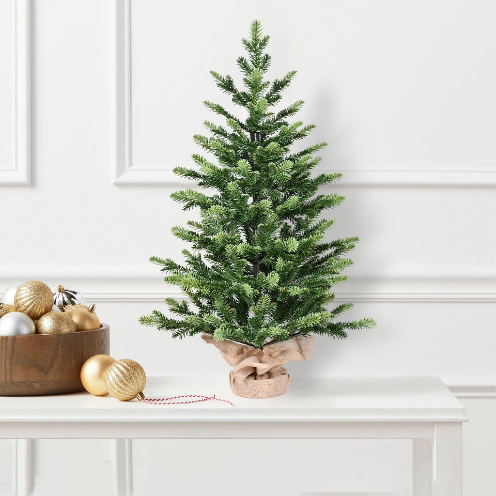 2FT Full PE Tabletop Christmas Tree with 230 Tips, Realistic