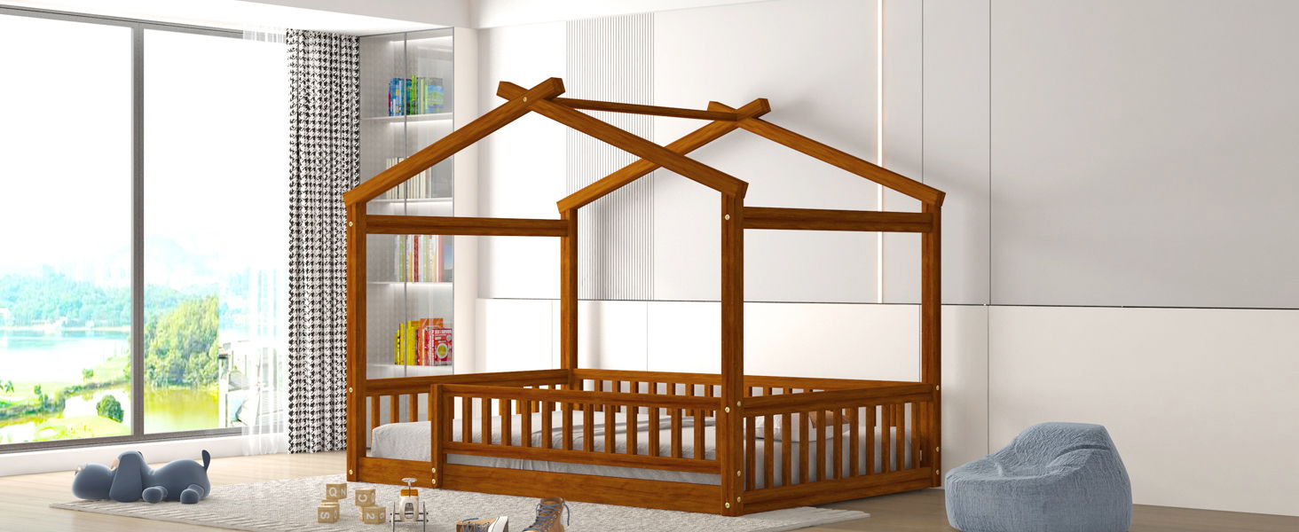 Bed House Bed Frame With Fence