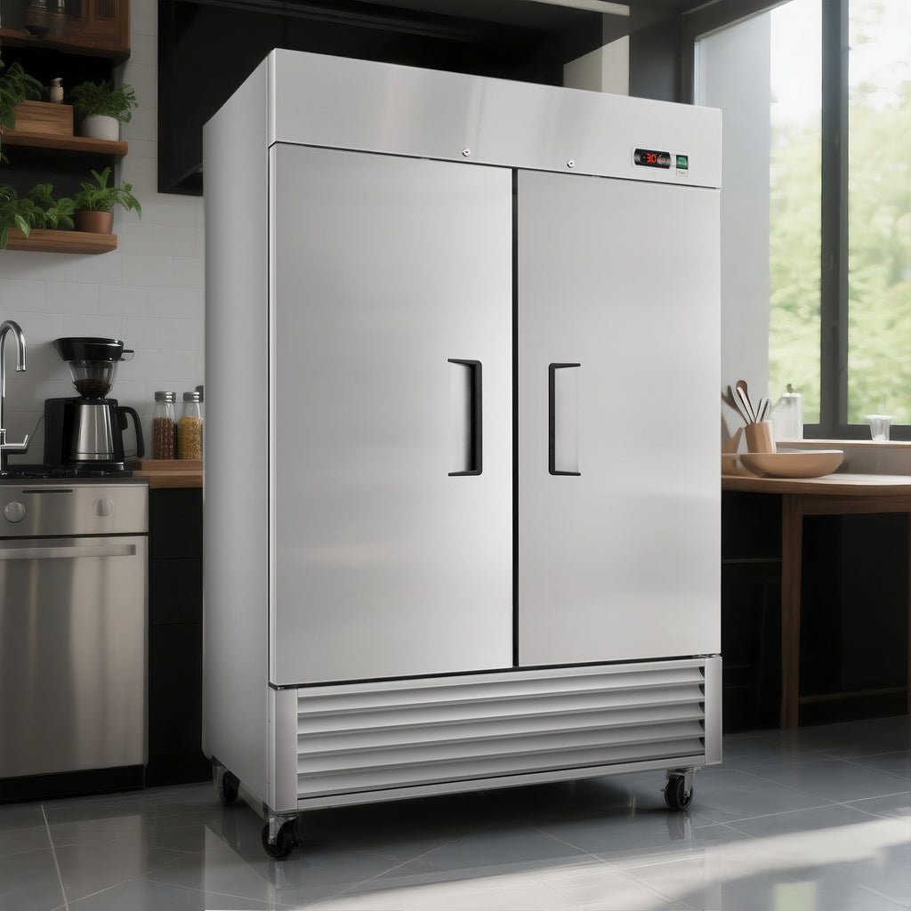 54" Commercial Freezer with 2 Solid Doors