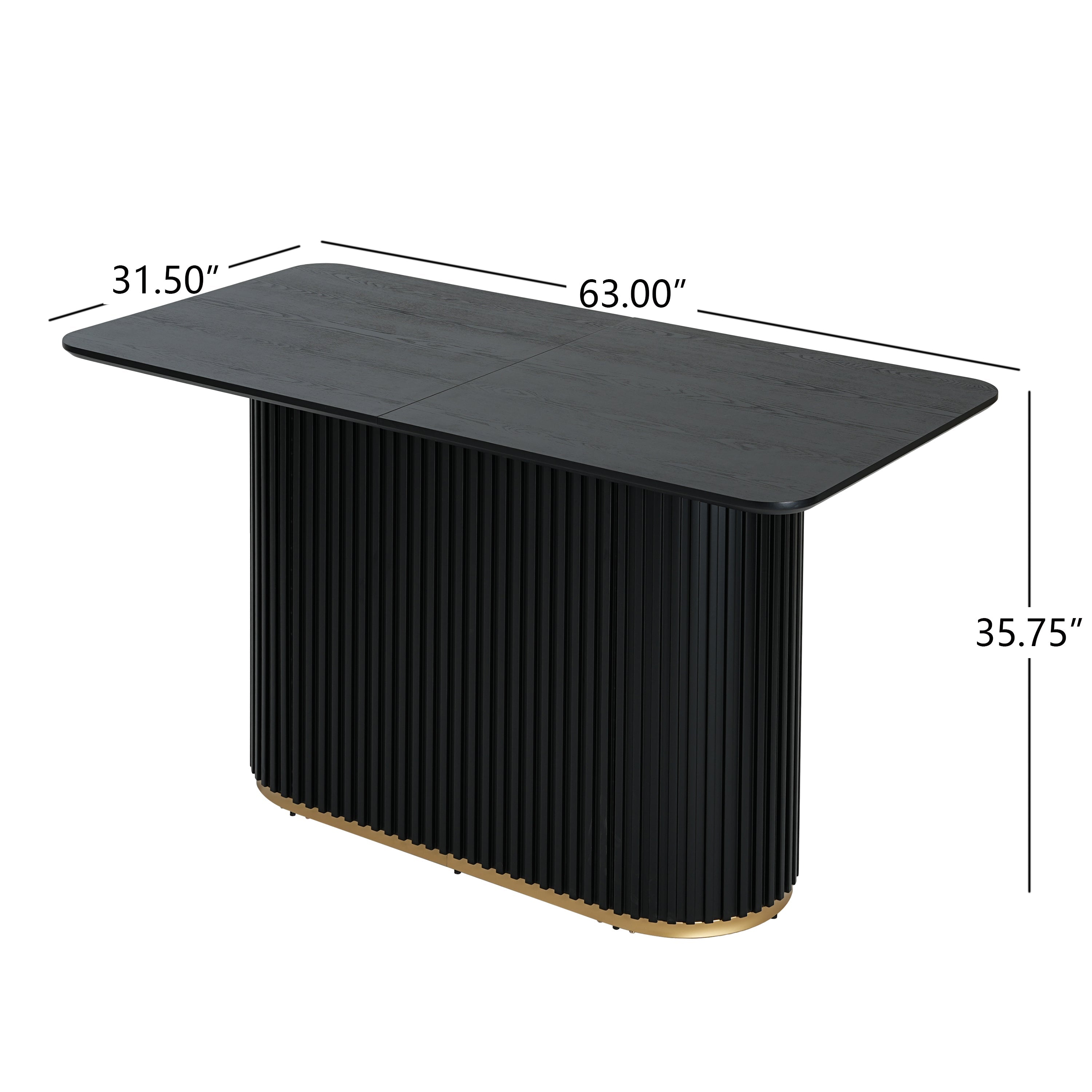 63"L Counter Table - Black