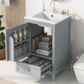 20" Bathroom Vanity with Sink, Storage Rack, and Soft Closing Door - Grey