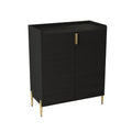 Wine Bar Cabinet With Adjustable Shelf, 2 Door Sideboard With Soft-Closing Hinges And Feet